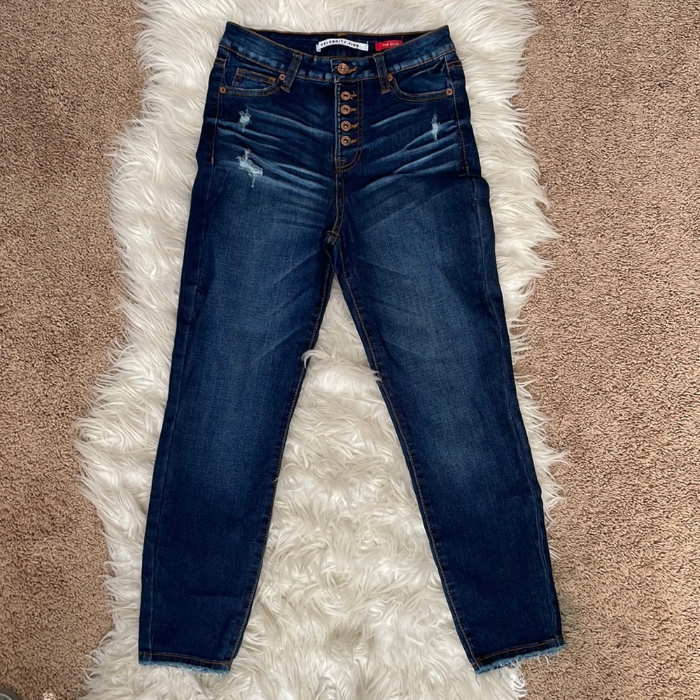 High Rise Button Fly Jeans